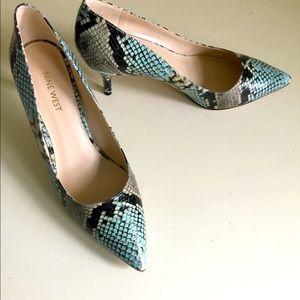 Nine West snake print heels